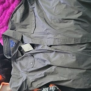 Grey button down